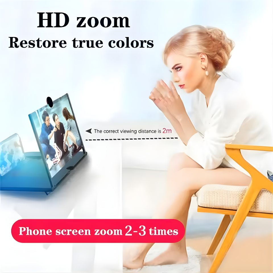 12/10 inch HD Mobile Phone Screen Video Magnifier Multi functional Screen Amplifier For Phone Holder Enlarged Screen Phone Stand