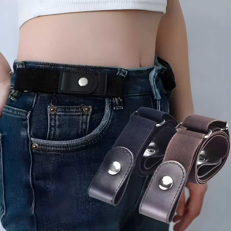 Adjustable Stretch Elastic Waist Band Invisible Belt Buckle-Free Belts for Women Men Jeans Pants Dress No Buckle Easy To Wear