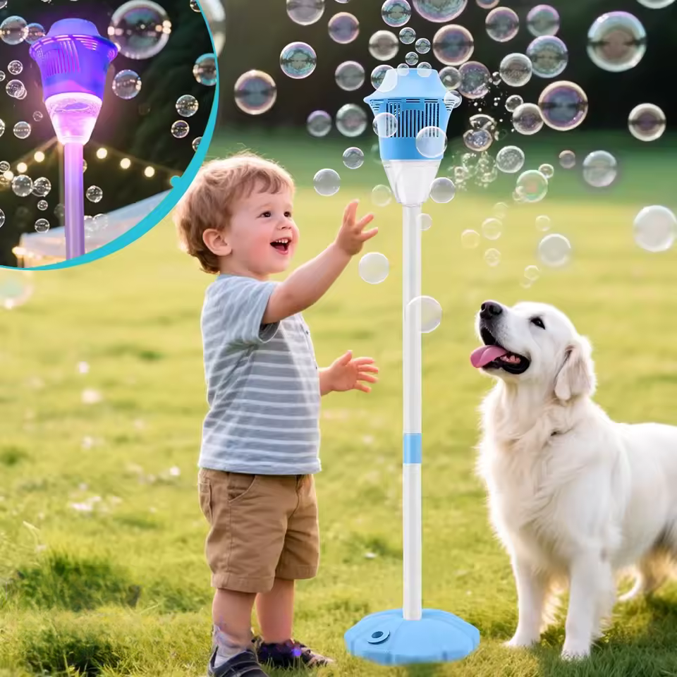 Automatic sunflower Bubble Gun Electric Street Lamp Soap Bubble Machine Maker Outdoor Games for for Wedding Birthday Party Toys
