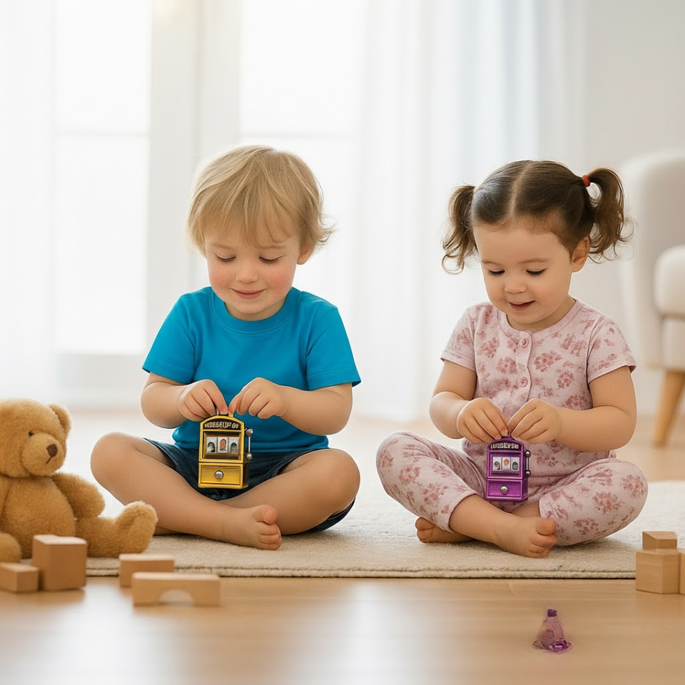 Fruit Slot Machine Keychain Lucky Charm Jackpot Keychains Mini Casino Pendant Bag Charm Novelty Gifts for Kids Adults