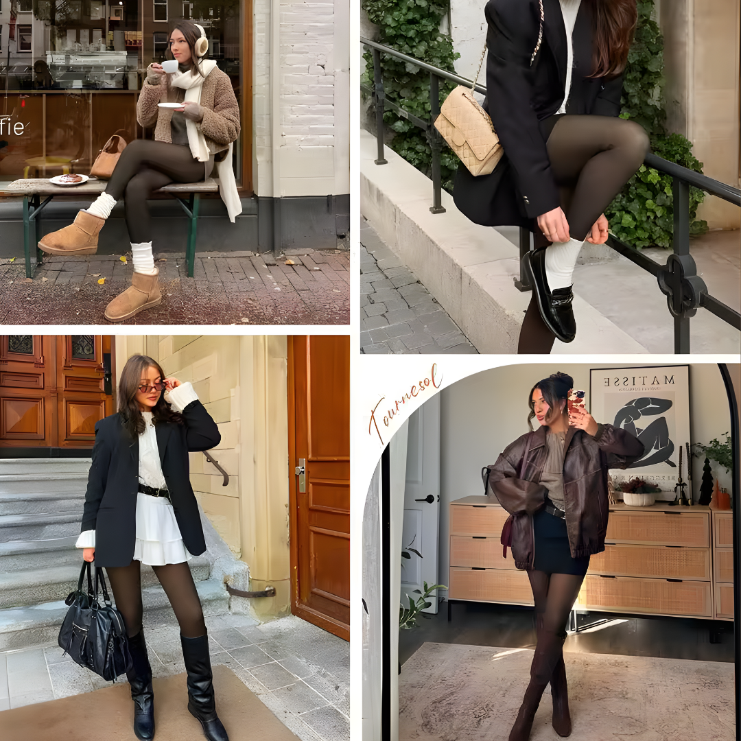 High Waisted Fleece Lined Transparent Skinny Pants Sugar Brown Honey Color Tights Butt Lifting Thermolactyl Pants Women Leggings