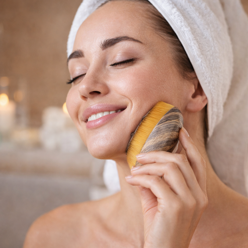 Lymphatic Contour Face Brush Dry Brushing Face Brush Lymphatic Drainage Massager for Face Chin Sculpting The Skin Relief Fatigue