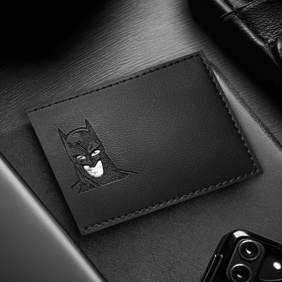Aurece - Leather Bat ID Card Holder Wallet