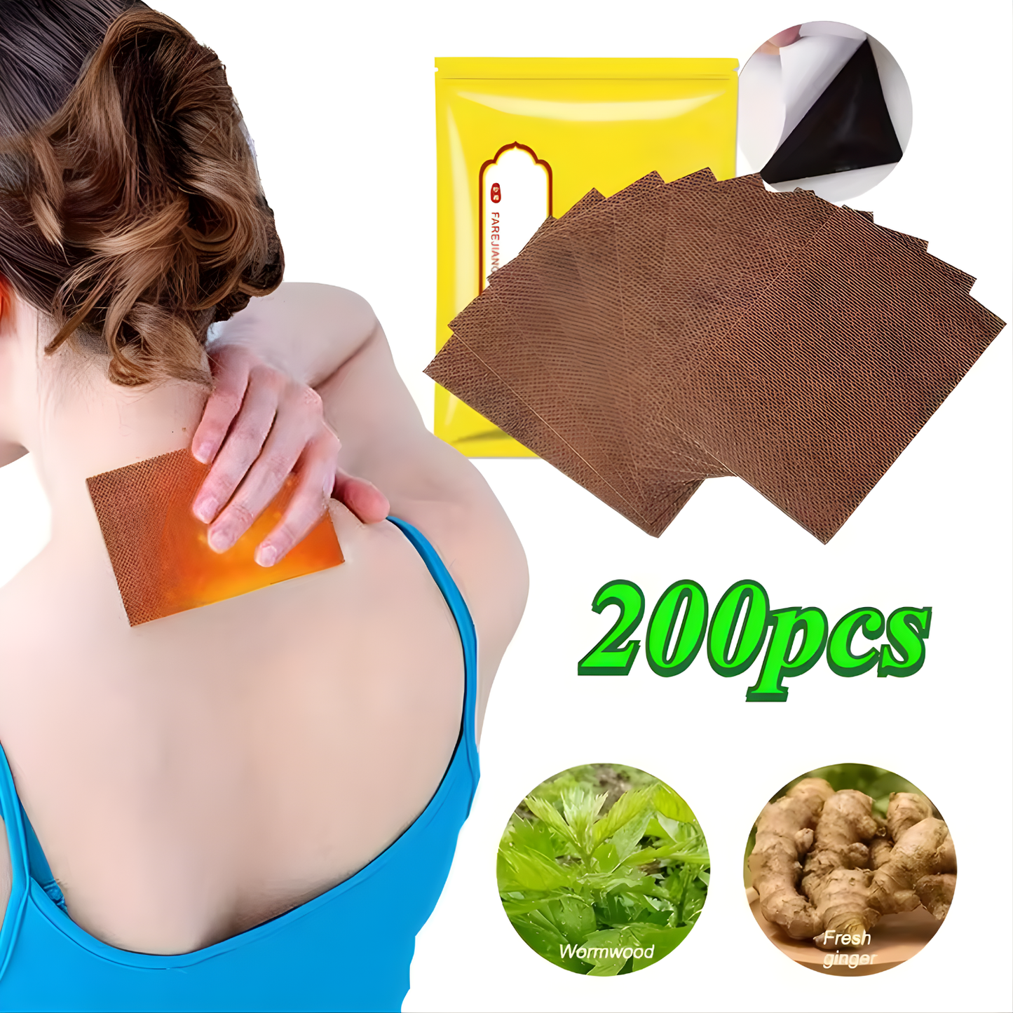 100/200pcs heating patch, suitable for neck, shoulders, back, knees, abdomen warm heating, portable