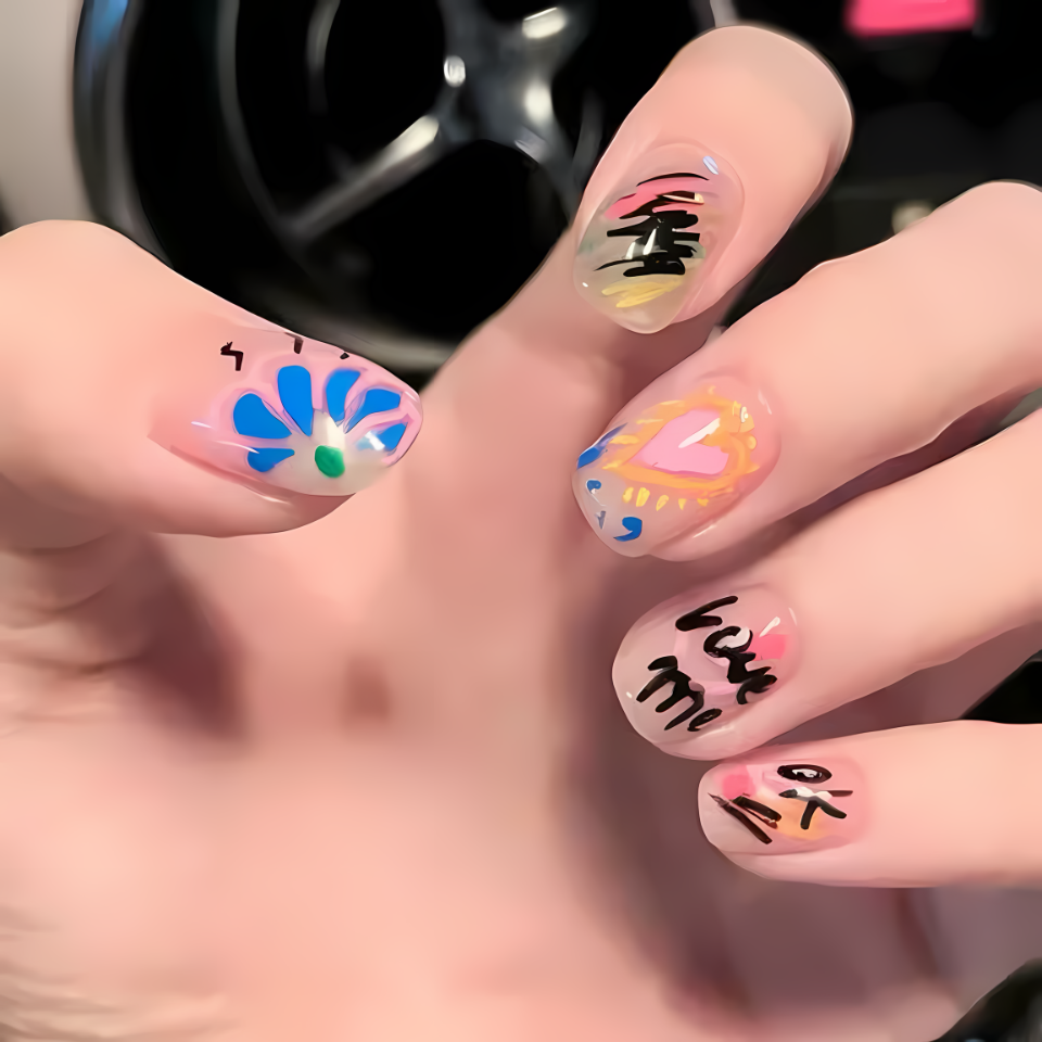 12 Color Set Nail Art Graffiti Pen High-precision Fine Tip Nail Art Graffiti Pen Nail Drawing DIY Quick Drying Dot Hook Pen