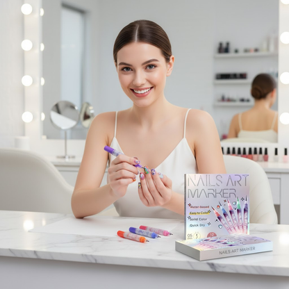 12 Color Set Nail Art Graffiti Pen High-precision Fine Tip Nail Art Graffiti Pen Nail Drawing DIY Quick Drying Dot Hook Pen