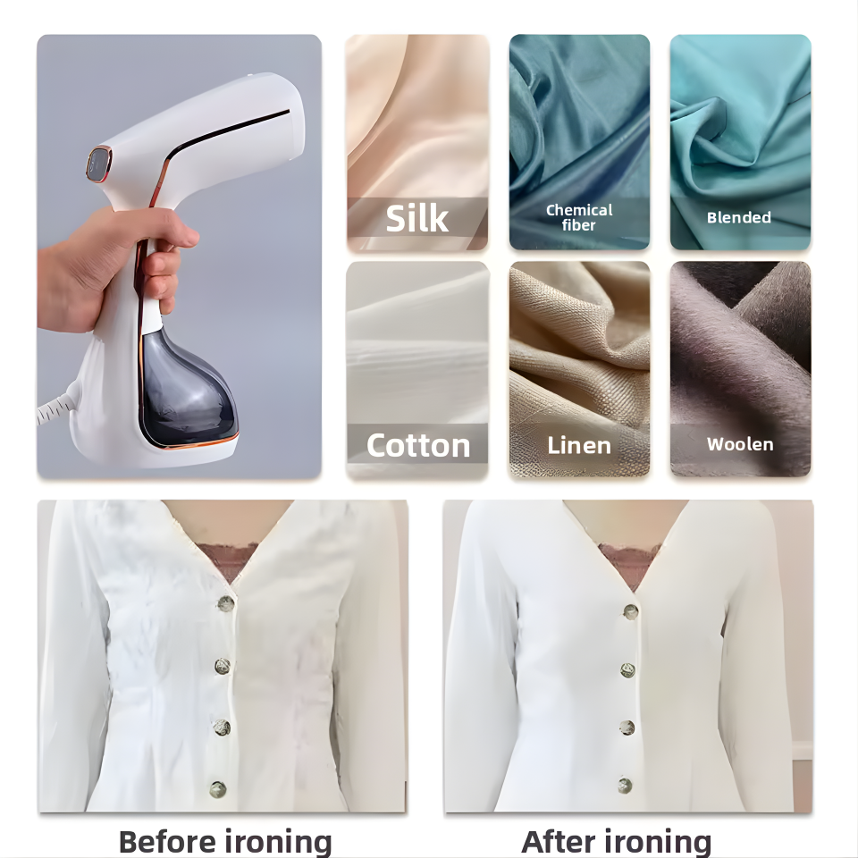 1500W Handheld Garment Steamer Clothing Iron LCD Display Travel Steamer Preheats 20s 350ml Big Capacity 2 Steam Mode New Nozzle