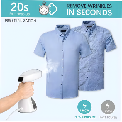 1500W Handheld Garment Steamer Clothing Iron LCD Display Travel Steamer Preheats 20s 350ml Big Capacity 2 Steam Mode New Nozzle