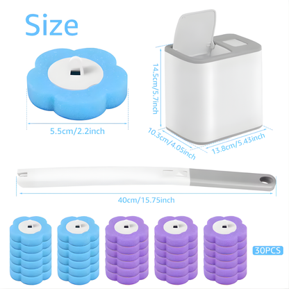 18/36Pcs Toilet Brush With Disposable Replacement Head Kits Upgrade Long Handle Bathroom Cleaning Brush For Home Wc Accessories