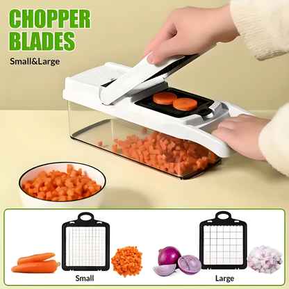 1 Set 15-in-1 Premium Vegetable Chopper - Mandolines - Multifunctional Fruit Slicer, Food Grater, Onion Mincer, Potato Shredder