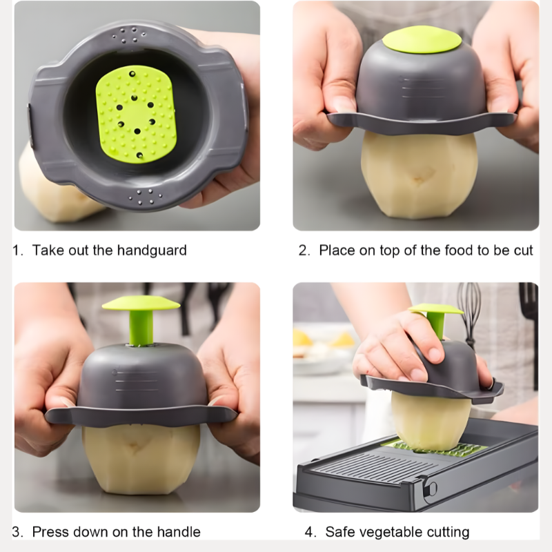 1 Set 15-in-1 Premium Vegetable Chopper - Mandolines - Multifunctional Fruit Slicer, Food Grater, Onion Mincer, Potato Shredder