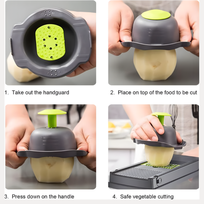 1 Set 15-in-1 Premium Vegetable Chopper - Mandolines - Multifunctional Fruit Slicer, Food Grater, Onion Mincer, Potato Shredder