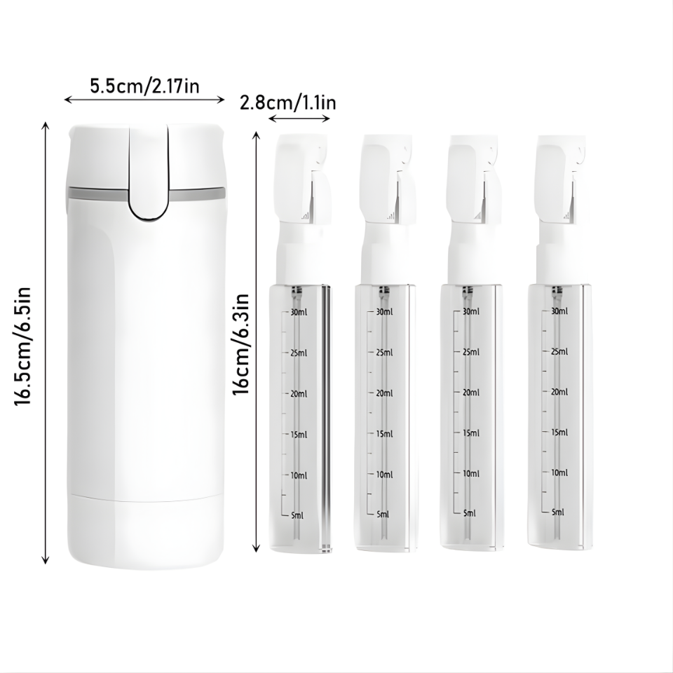 1pc 4-in-1 Emulsion Dispenser Bottle, Travel Bottle, Minimalist with Labels, Travel Dispenser Bottle, Toiletry Container