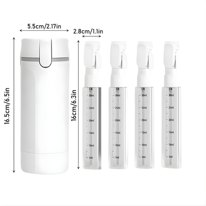 1pc 4-in-1 Emulsion Dispenser Bottle, Travel Bottle, Minimalist with Labels, Travel Dispenser Bottle, Toiletry Container
