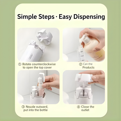 1pc 4-in-1 Emulsion Dispenser Bottle, Travel Bottle, Minimalist with Labels, Travel Dispenser Bottle, Toiletry Container