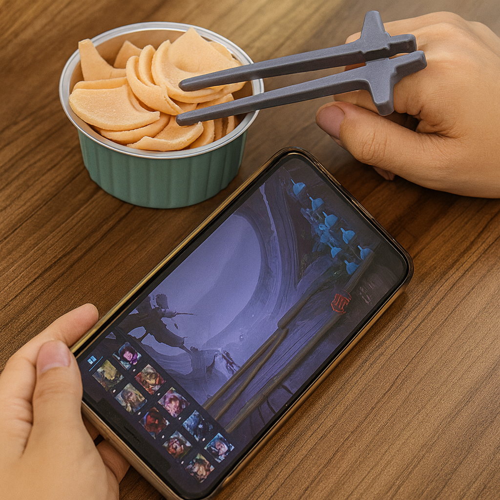 1pc Finger Chopsticks Game Player Snack Chopstick Holder Plastic Game Finger Cover Game Controller Training Learning Chopsticks