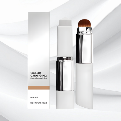 2-in-1 Color-Changing Foundation Stick Liquid Lightweight Moisturizing Brightening Foundation Color Changing For All Skin Types