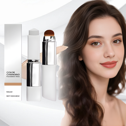 2-in-1 Color-Changing Foundation Stick Liquid Lightweight Moisturizing Brightening Foundation Color Changing For All Skin Types