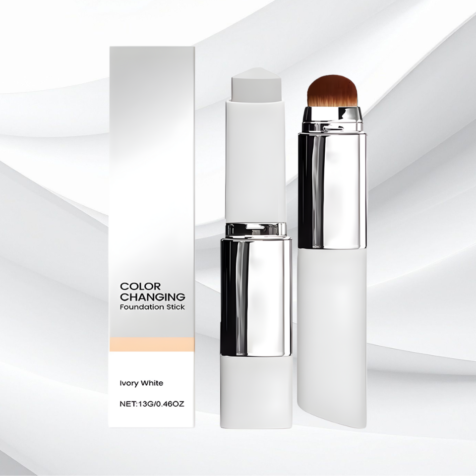 2-in-1 Color-Changing Foundation Stick Liquid Lightweight Moisturizing Brightening Foundation Color Changing For All Skin Types