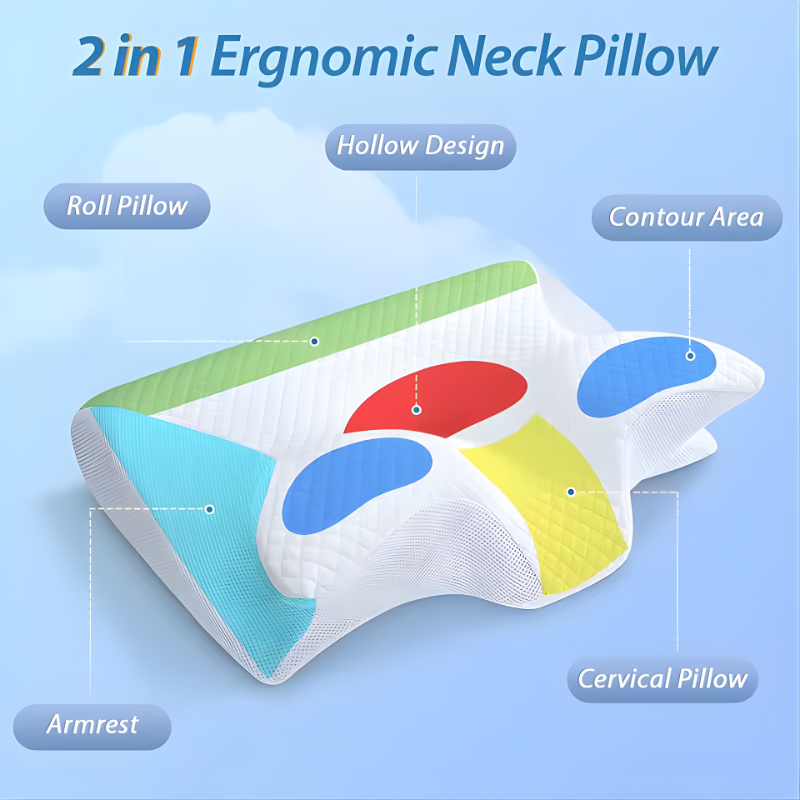 2-in-1 Ergonomic Memory Foam Cervical Pillow – Orthopedic Neck & Shoulder Support