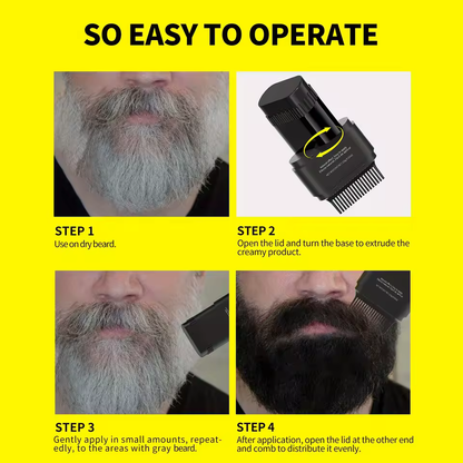 2-in-1 Instant Comb Hair Dye, Touch up Comb, Waterproof Sweat proof Hair Dye Comb for Gray Hair Coverage Beard Hair Color Stick