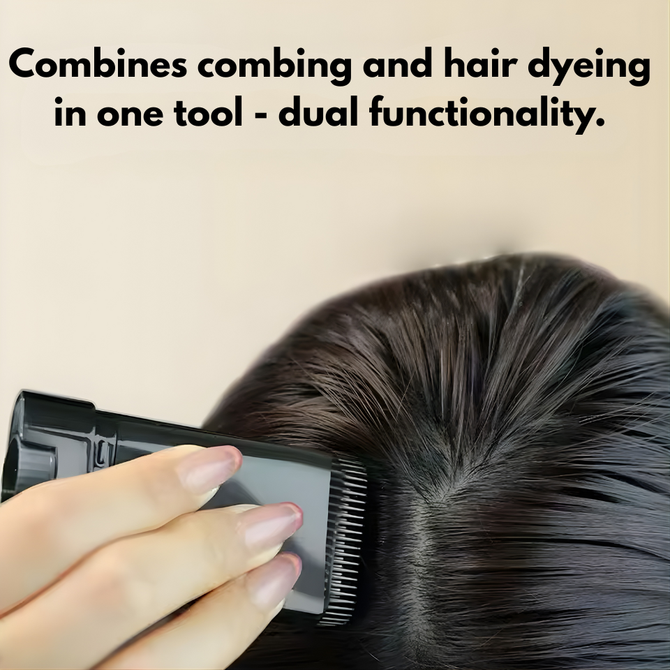 2-in-1 Instant Comb Hair Dye, Touch up Comb, Waterproof Sweat proof Hair Dye Comb for Gray Hair Coverage Beard Hair Color Stick