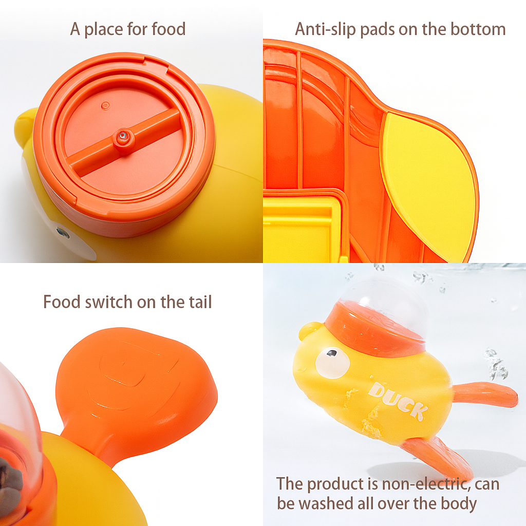 Cartoon Little Yellow Duck Shape Interactive Dog Toys Anti-Slip Design Pets Intelligence Exercise Feeder Food Dispenser Supplies