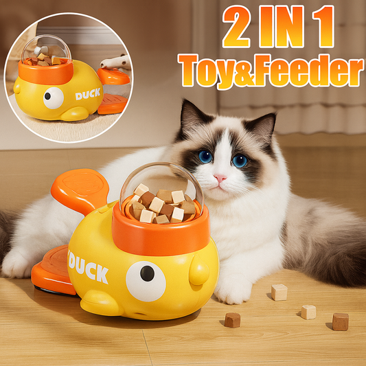 Cartoon Little Yellow Duck Shape Interactive Dog Toys Anti-Slip Design Pets Intelligence Exercise Feeder Food Dispenser Supplies