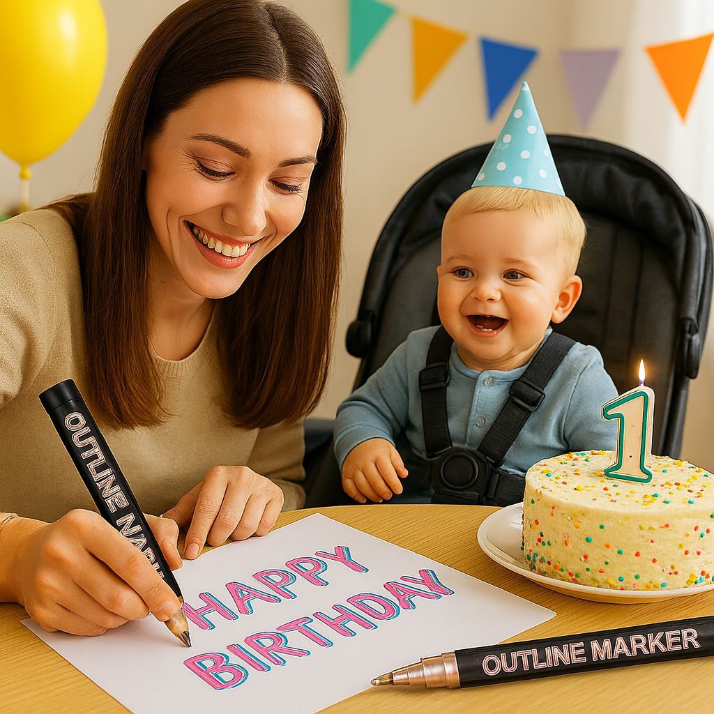 8/12/24/36/48 colors Double-line Outline pen contour pen Dream flash pen Metal color marker DIY handbook fluorescent marker