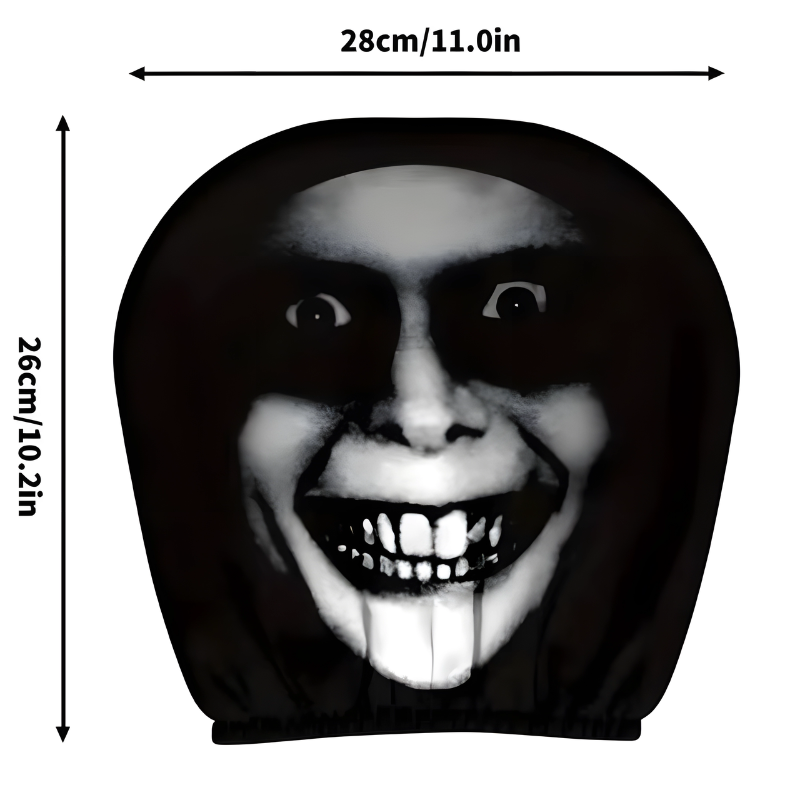 2pc Halloween Face Printed Car Pillowcase Soft Comfortable Decorative Washable Polyester Fabric Cushion Cover Auto Seat Headrest