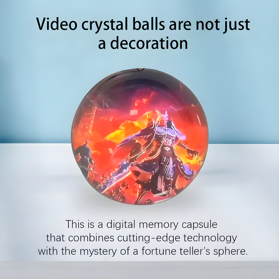 3D Video Crystal Ball DIY Memory Art Glass Ball Lamp Spherical Pixel Display 2.7inchs Screen 4GB Videos Player for Gift