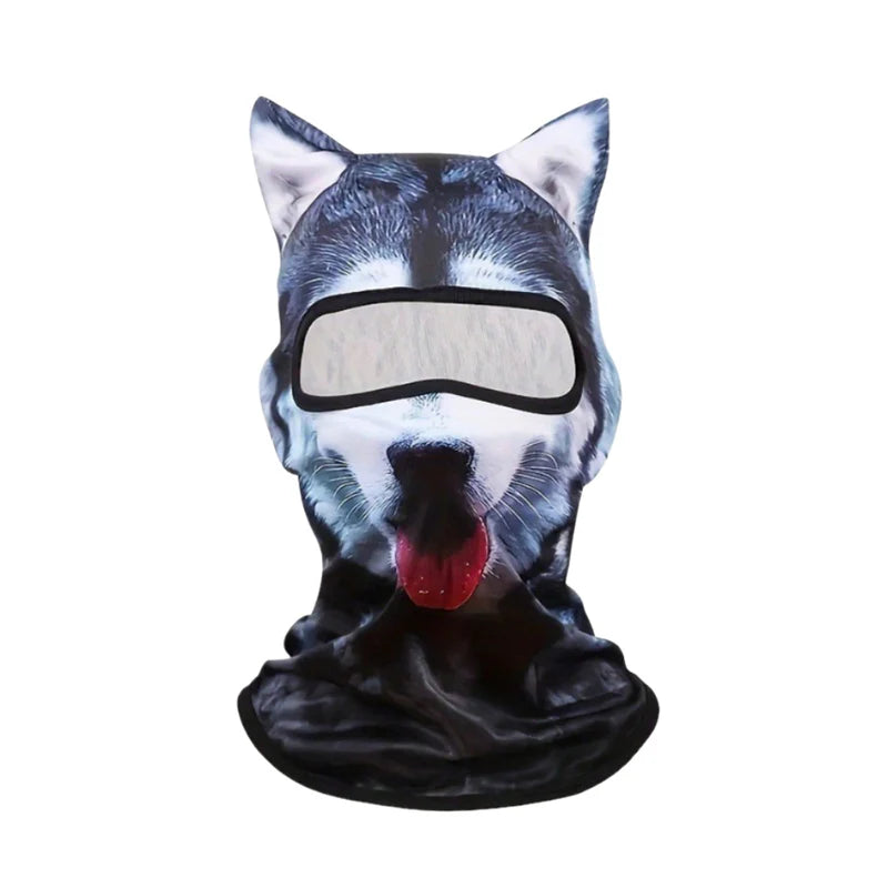 3D Cat Ski BalaclavaAnimal Face Covering Full Face Hood Masque Cute AnimalBalaclava Motorcycle Motocross Ski Snowboard Musk