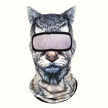 3D Cat Ski BalaclavaAnimal Face Covering Full Face Hood Masque Cute AnimalBalaclava Motorcycle Motocross Ski Snowboard Musk