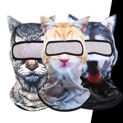 3D Cat Ski BalaclavaAnimal Face Covering Full Face Hood Masque Cute AnimalBalaclava Motorcycle Motocross Ski Snowboard Musk