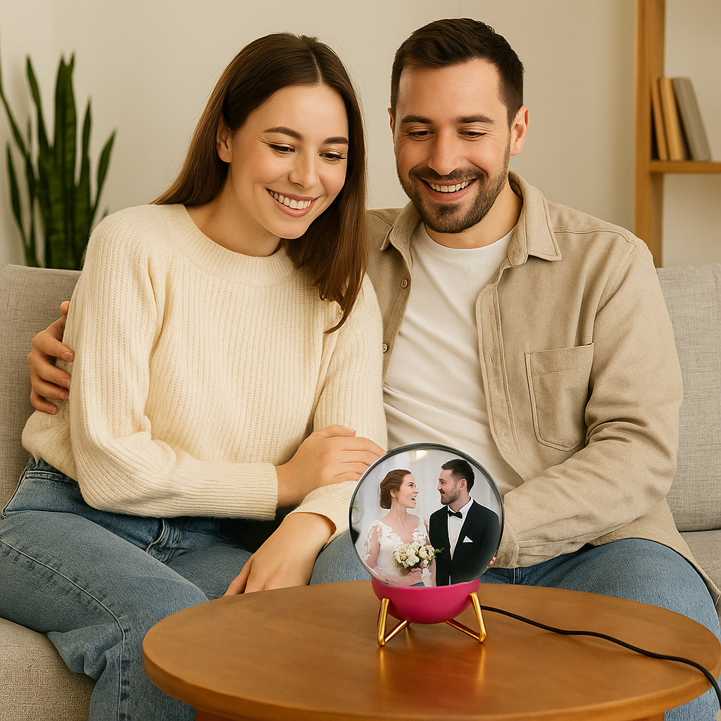 3D Video Crystal Ball DIY Memory Art Glass Ball Lamp Spherical Pixel Display 2.7inchs Screen 4GB Videos Player for Gift