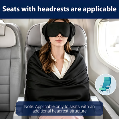 3 IN 1 Airplane Sleep Support Set Travel Ergonomic Memory Foam Neck Support with Blanket Like Body Sling & Adjustable Sleep Mask