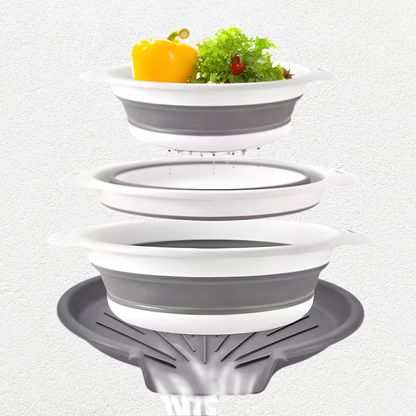 4PCS Foldable Collapsible Colander Set Drain Basket with Self-Draining Base Vegetables Fruit Washing Basket Kitchen Drainer