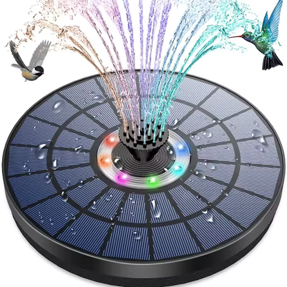 5.5W LED Solar Fountain Pump with Lights, for Bird BathPool DIY Solar Water Fountain with Battery for Outdoor Garden Decoration
