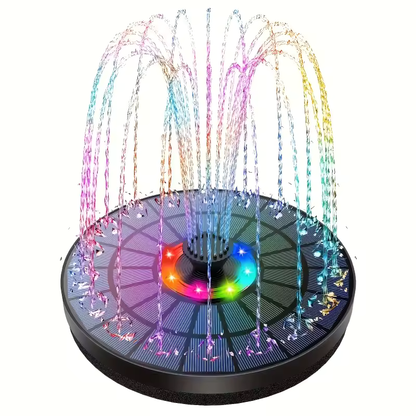 5.5W LED Solar Fountain Pump with Lights, for Bird BathPool DIY Solar Water Fountain with Battery for Outdoor Garden Decoration
