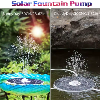 5.5W LED Solar Fountain Pump with Lights, for Bird BathPool DIY Solar Water Fountain with Battery for Outdoor Garden Decoration
