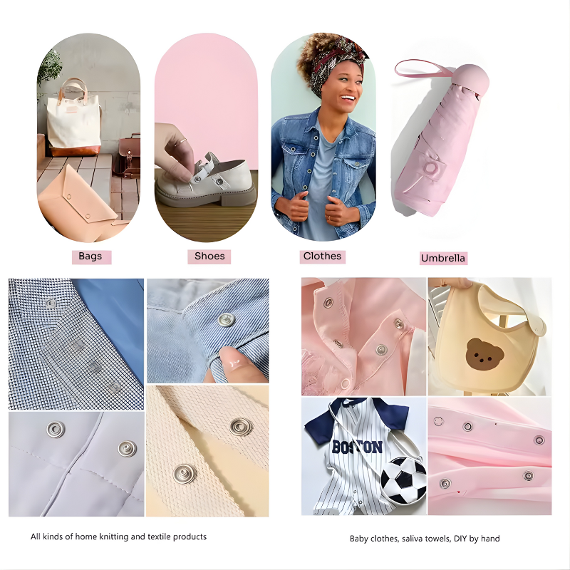 9.5mm Metal Hollow Five-Claw Snap Button For Installing Clothes Bag Sewing And DIY Craft Hand Pliers Tool