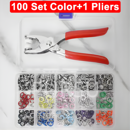 9.5mm Metal Hollow Five-Claw Snap Button For Installing Clothes Bag Sewing And DIY Craft Hand Pliers Tool