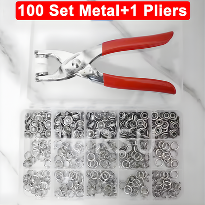 9.5mm Metal Hollow Five-Claw Snap Button For Installing Clothes Bag Sewing And DIY Craft Hand Pliers Tool