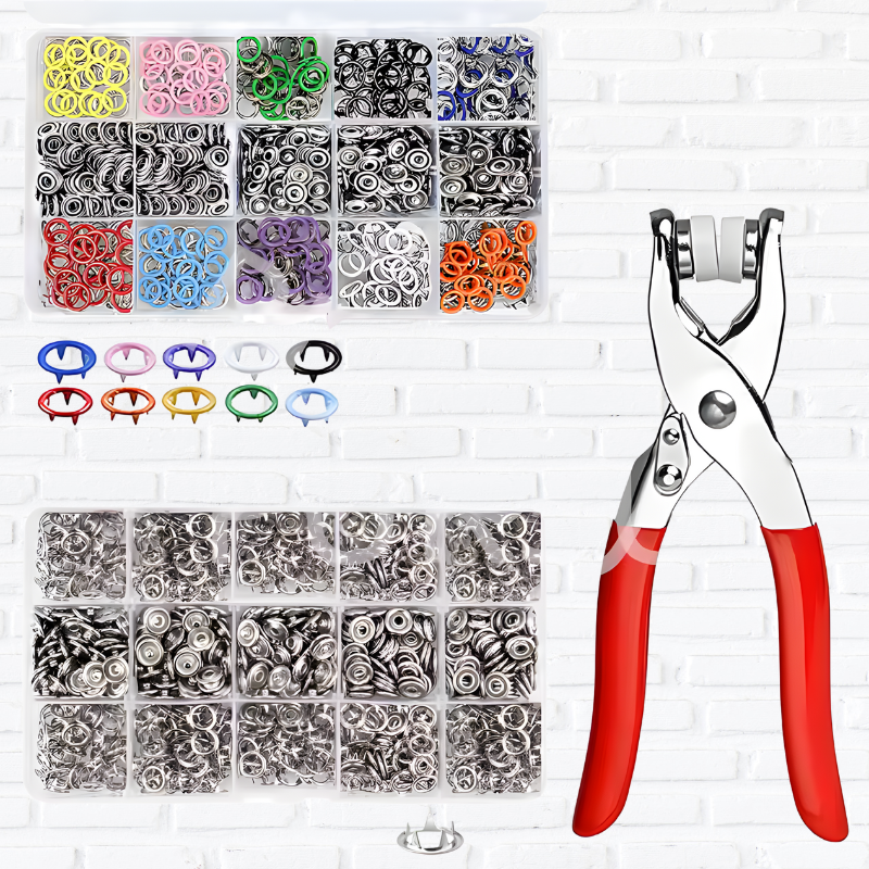 9.5mm Metal Hollow Five-Claw Snap Button For Installing Clothes Bag Sewing And DIY Craft Hand Pliers Tool