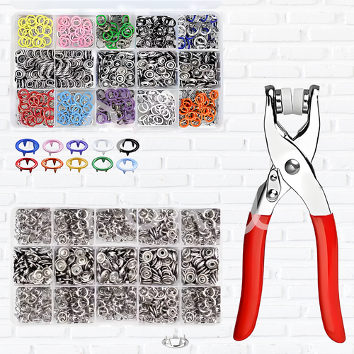 9.5mm Metal Hollow Five-Claw Snap Button For Installing Clothes Bag Sewing And DIY Craft Hand Pliers Tool