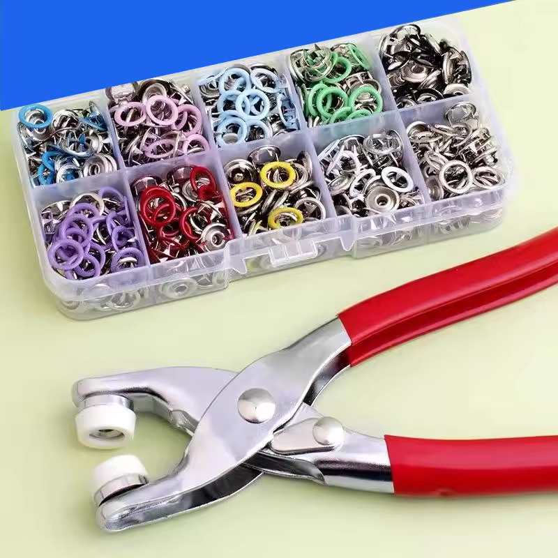9.5mm Metal Hollow Five-Claw Snap Button For Installing Clothes Bag Sewing And DIY Craft Hand Pliers Tool
