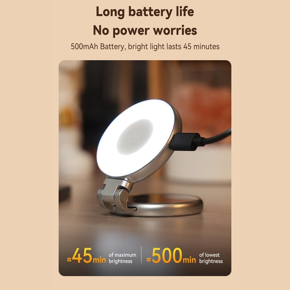 Aurece – 360° Magnetic Selfie Light with Mirror