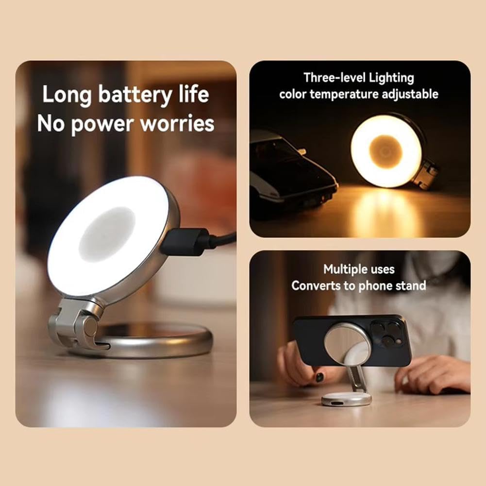 Aurece – 360° Magnetic Selfie Light with Mirror
