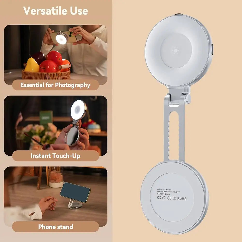 Aurece – 360° Magnetic Selfie Light with Mirror