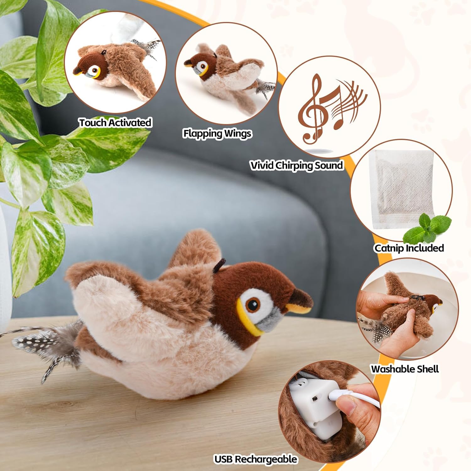 Aurece – Lifelike Flapping Bird Cat Toy KittyHunt Pro
